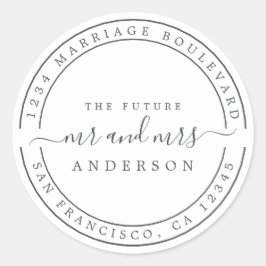Adesivo Redondo Chic Future Sr. Dr. Wedding Return Endereço