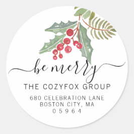 Adesivo Redondo Chic Holly Berry Endereço