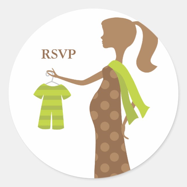 Adesivo Redondo Chic Mãe Para Ser Chá de fraldas (Frente)