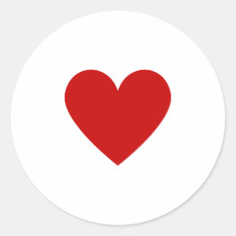 Adesivo Redondo Chic Mínimo do Amor Vermelho Simples