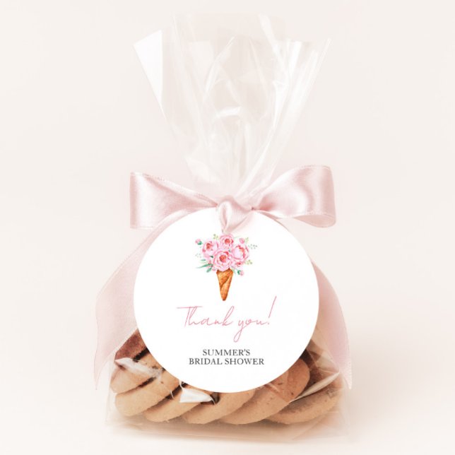 Adesivo Redondo Chic Moderno Chuveiro de Noiva com Sorvete de Aqua (Criador carregado)