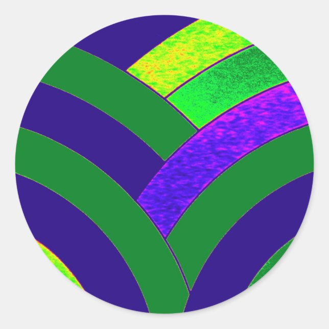 Adesivo Redondo chic na moda chevrons (Frente)