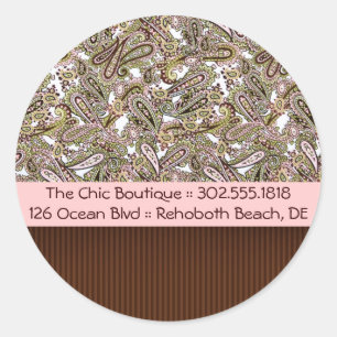 Adesivo Redondo Chic Paisley Business Stickers