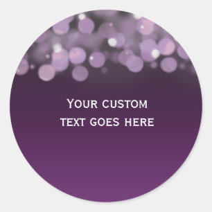 Adesivo Redondo Chic Purple Bokeh Sky Lights Sticker Favker