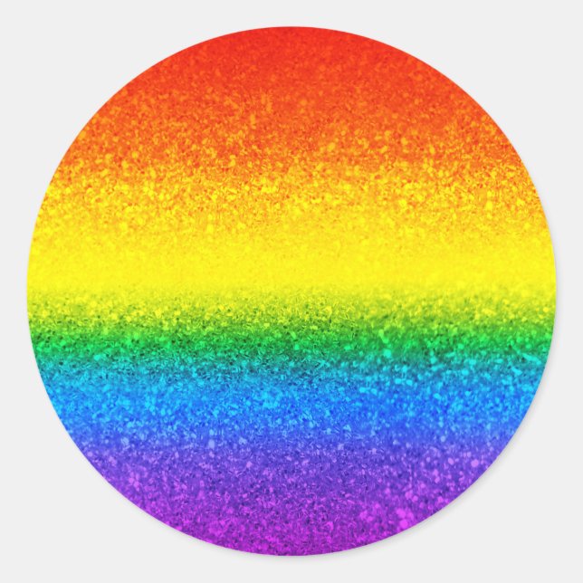 Adesivo Redondo Chic Rainbow Glitter Strike Monograma Nome (Frente)