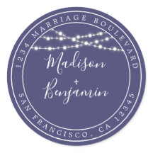 Chic Rustic Light Marinho Blue Wedding Endereço de