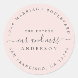 Adesivo Redondo Chic Script Future Sr. Dr. Wedding Return Endereço