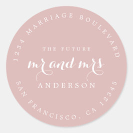 Adesivo Redondo Chic Script Future Sr. Dr. Wedding Return Endereço