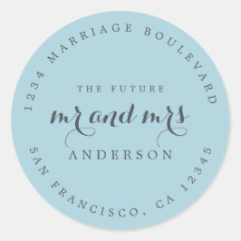 Adesivo Redondo Chic Script Future Sr. Dr. Wedding Return Endereço