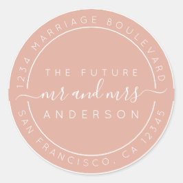 Adesivo Redondo Chic Script Future Sr Sra. Return Endereço Rosa