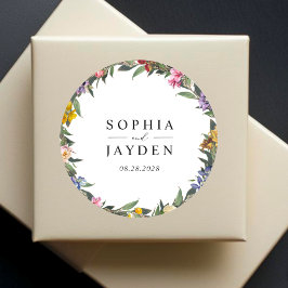 Adesivo Redondo Chic Whimsical Vintage Monograma Floral