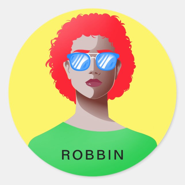 Adesivo Redondo Chic Yellowand Classy (Frente)