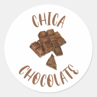 Adesivo Redondo Chica Chocolate The Chocolate Girl
