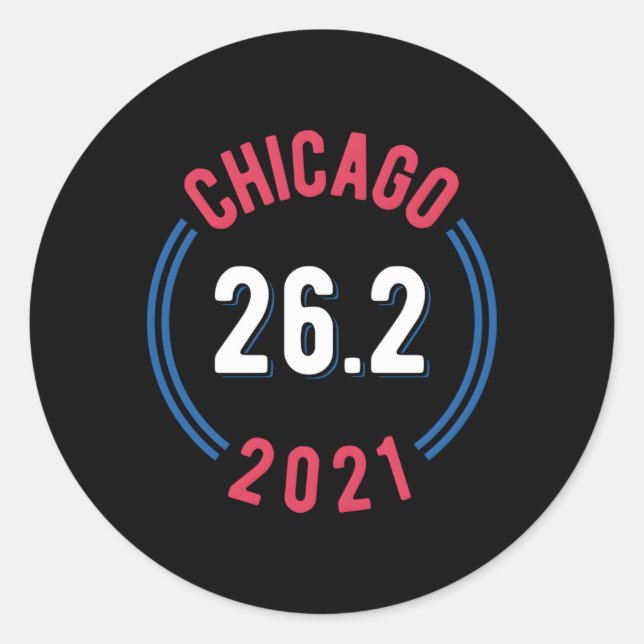 Adesivo Redondo Chicago 2021 Marathon 262 (Frente)