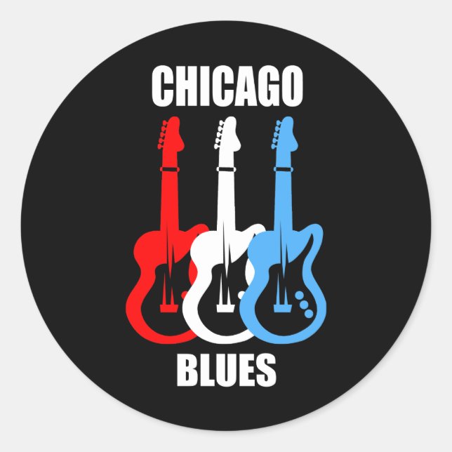 Adesivo Redondo Chicago Blues (Frente)