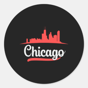 Adesivo Redondo Chicago EUA Cidade Cityscape Skyline Funny Gift Id