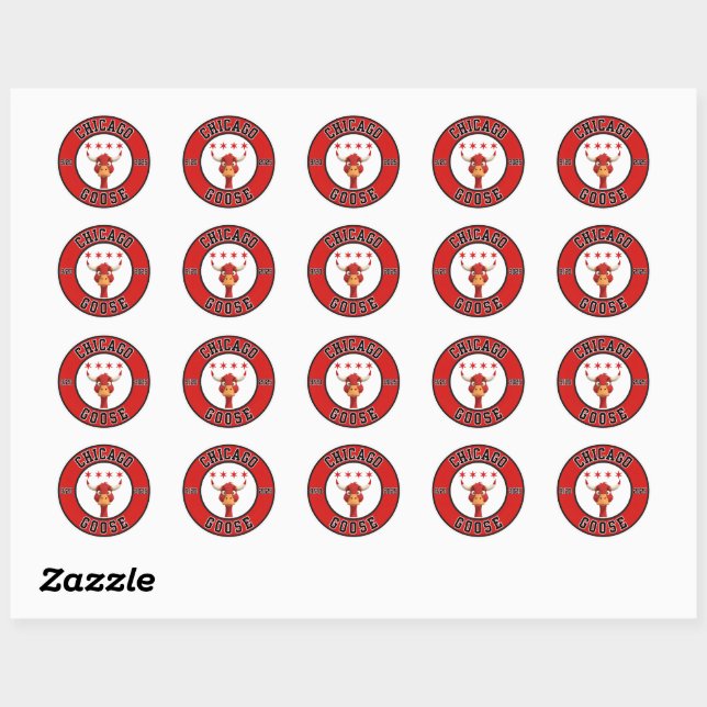Adesivo Redondo Chicago Goose - 2025 - Sticker Sheet (Folha)