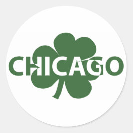 Adesivo Redondo Chicago Irish Shamrock Sticker