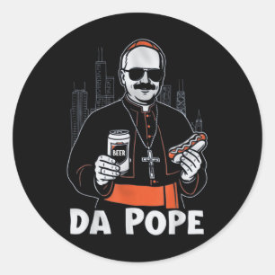 Adesivo Redondo Chicago Pope Leo Xiv "da Pope" T-shirt.png