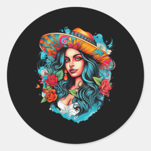 Adesivo Redondo Chicano Chicana La Raza Barrio Tatto Art Death _7