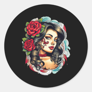 Adesivo Redondo Chicano Chicana La Raza Barrio Tatuagem