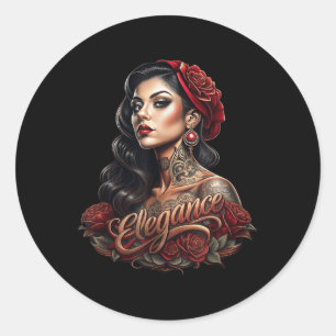 Adesivo Redondo Chicano Chicana La Raza Barrio Tatuagem Art Death