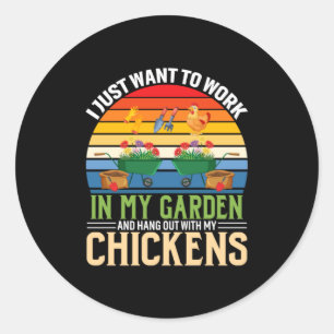 Adesivo Redondo Chicken Art And Hangout With My Chickens