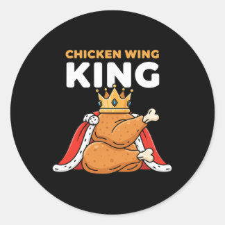 Adesivo Redondo Chicken Crowned Chicken Wing King 