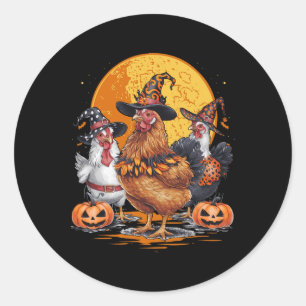 Adesivo Redondo Chicken Halloween Encantado Figurino da Estação