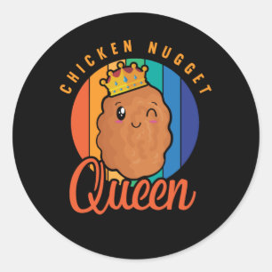 Adesivo Redondo Chicken Nugget Girl Foodie Queen