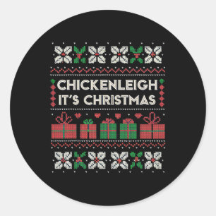 Adesivo Redondo Chickenleigh É Natal Engraçado Xmas 7