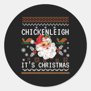 Adesivo Redondo Chickenleigh É Natal Engraçado Xmas 9