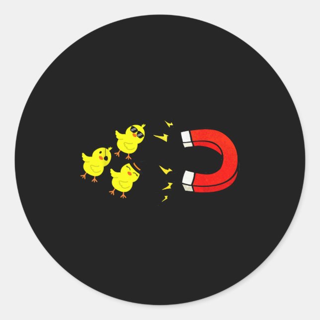Adesivo Redondo Chicks With Magnet Funny Halloween Chick Magnet Va (Frente)
