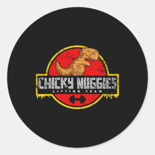 Adesivo Redondo Chicky Nuggting Equipe de Elevação Galinha Nugget