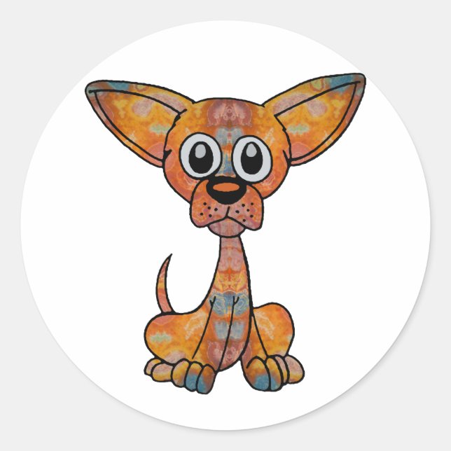 Adesivo Redondo Chihuahua Batik (Frente)