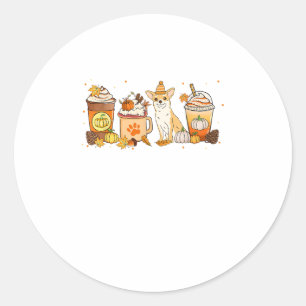 Adesivo Redondo Chihuahua Café Pumpkin Spice Dog Amantes Caem