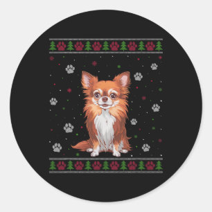 Adesivo Redondo Chihuahua Christmas Sweet Xmas Pet Animal Dog Lo