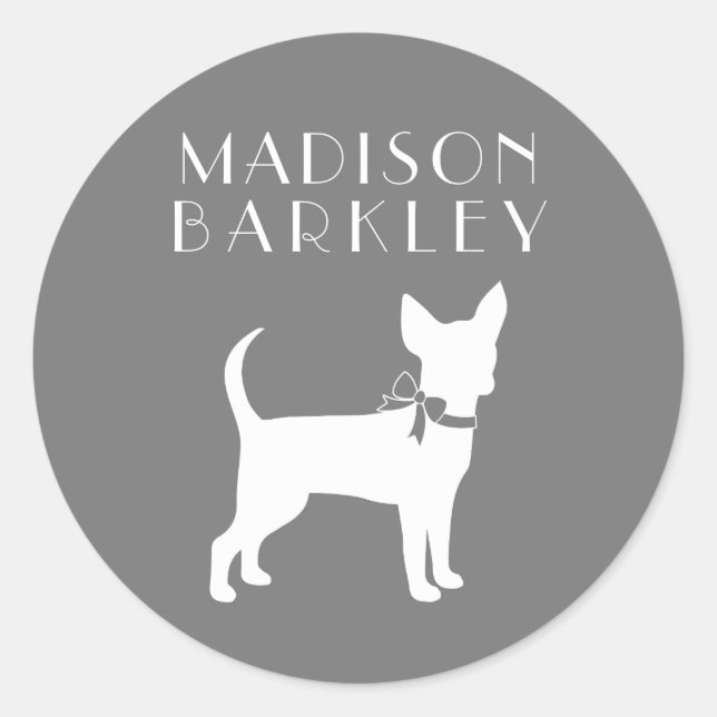 Adesivo Redondo Chihuahua Dog Puppy Classic Round Sticker (Frente)