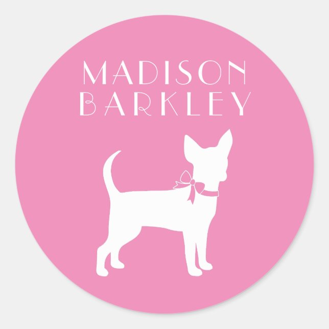 Adesivo Redondo Chihuahua Dog Puppy Classic Round Sticker (Frente)