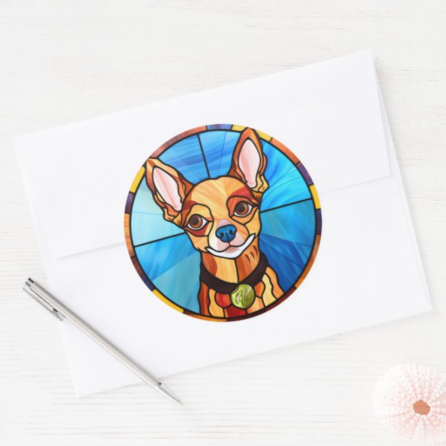 Adesivo Redondo Chihuahua Dog Sticker Pack (Envelope)