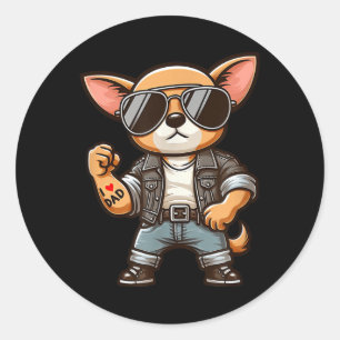 Adesivo Redondo Chihuahua Eu Adoro Tatuagem De Cachorro Engraçado
