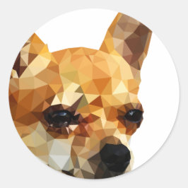Adesivo Redondo Chihuahua Low Poly Art