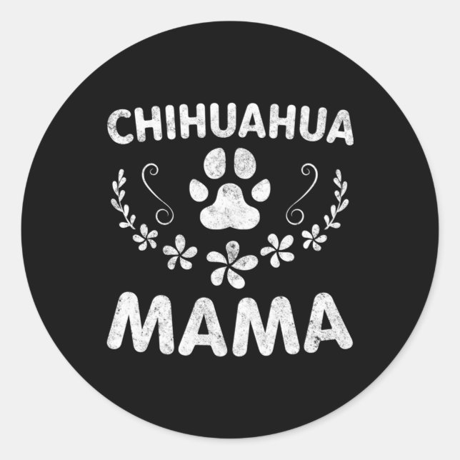 Adesivo Redondo Chihuahua Mama (Frente)