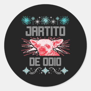 Adesivo Redondo Chihuahua Porto Rico Ferro de Natal Feio