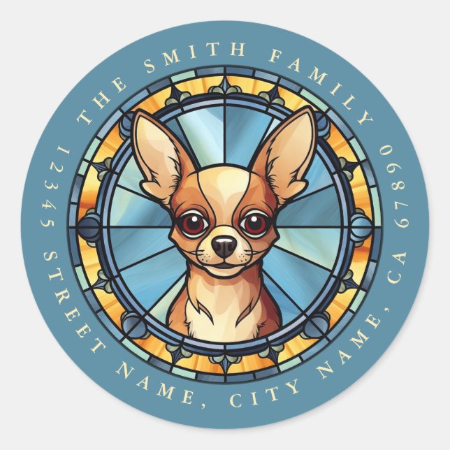 Adesivo Redondo Chihuahua Round Stickers (Frente)