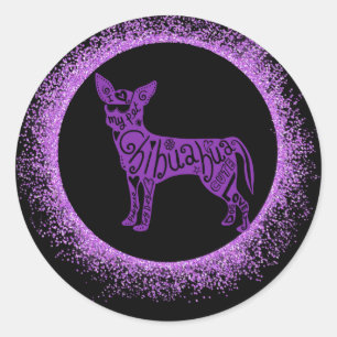 ADESIVO REDONDO "CHIHUAHUA" VESTIDOS DE ROUPA!