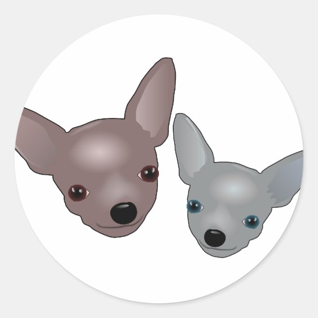 Adesivo Redondo Chihuahuas (Frente)