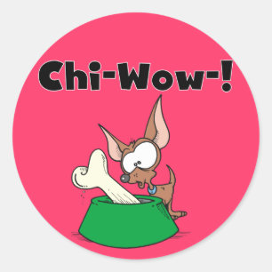 Adesivo Redondo Chihuhua Chi-Wow T-shirts e presentes
