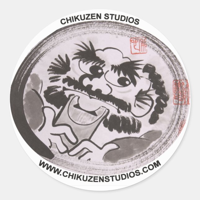Adesivo Redondo Chikuzen Studios Sticker (Frente)