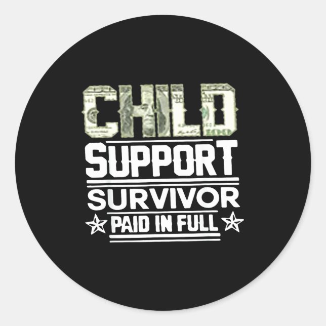 Adesivo Redondo Child Suprt Survivor Paid In Full  (Frente)